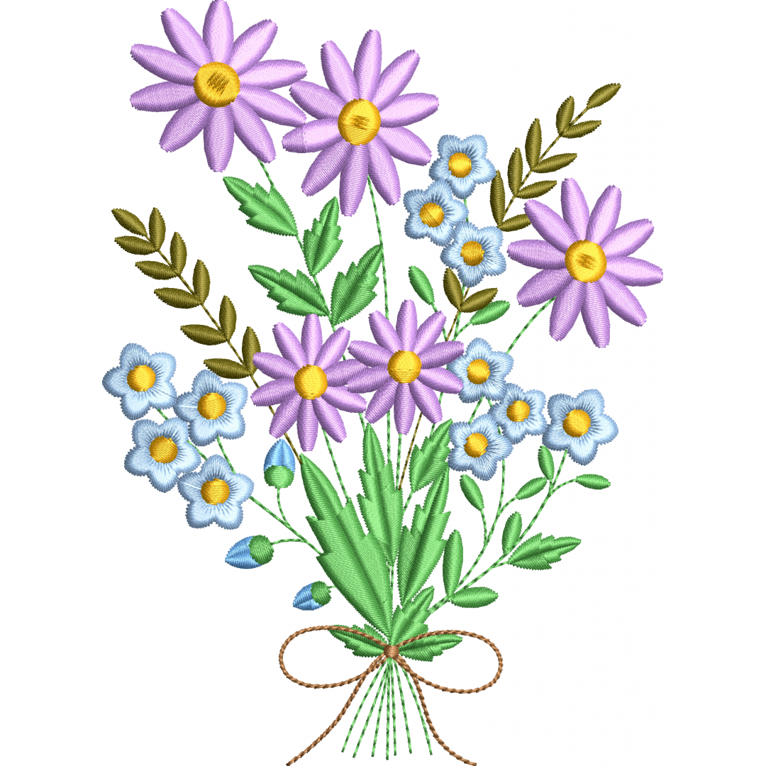 Daisy flower embroidery design 7f