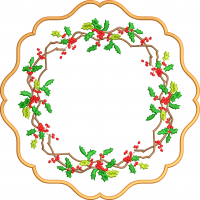 New Year's floral napkin embroidery design