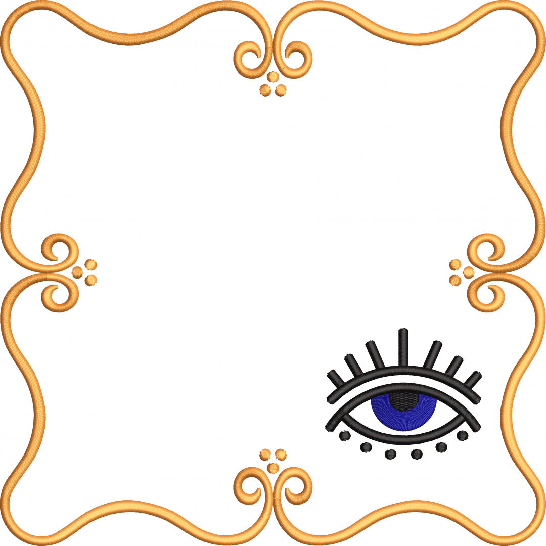 Eye napkin embroidery design 170f