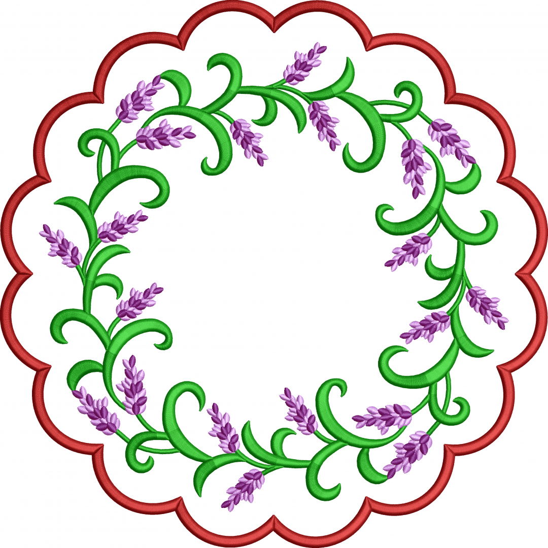 Floral napkin embroidery design 171f