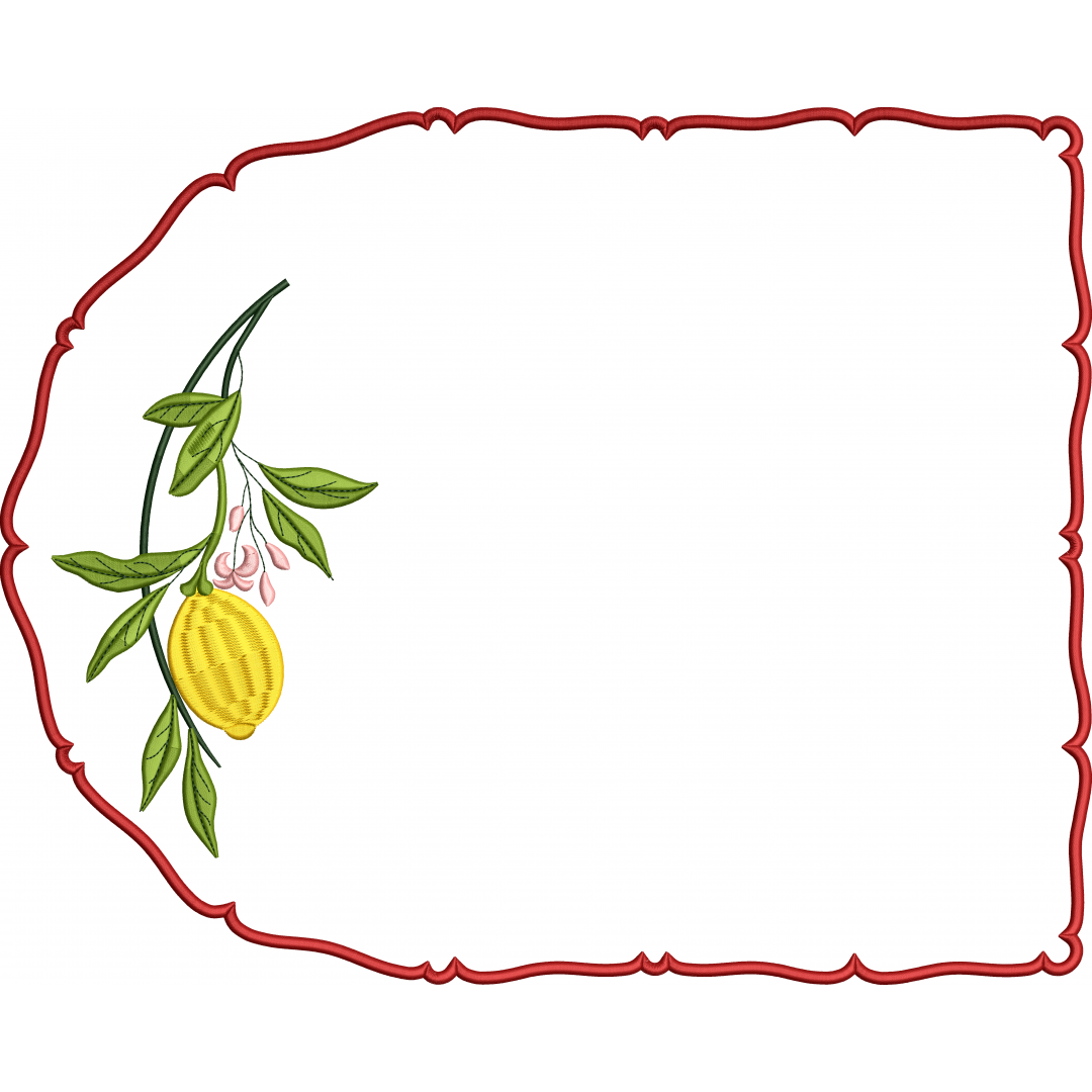 Lemon napkin embroidery design 192f