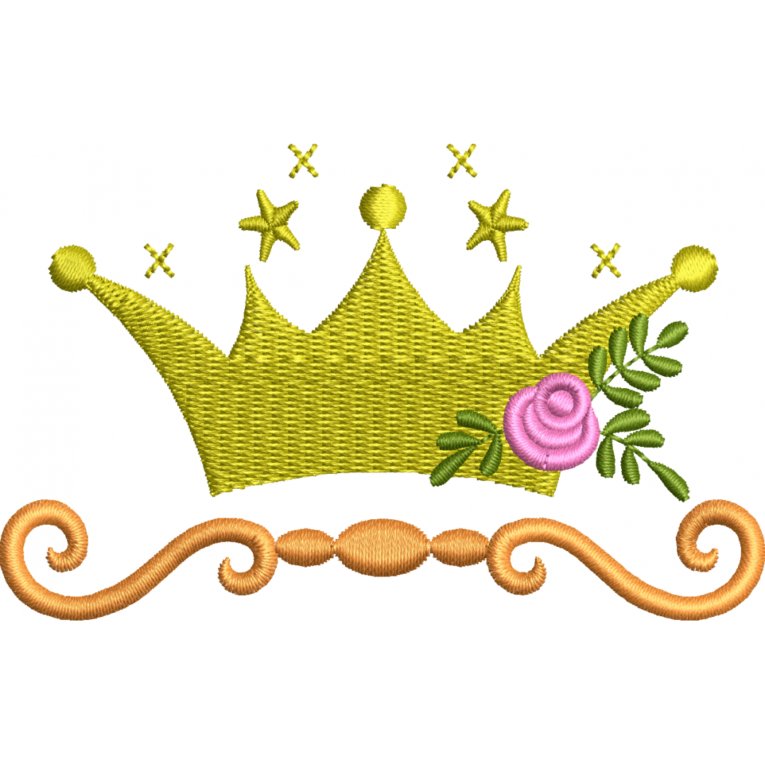 Floral crown embroidery design