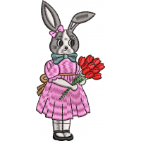 Rabbit embroidery design 33f lady