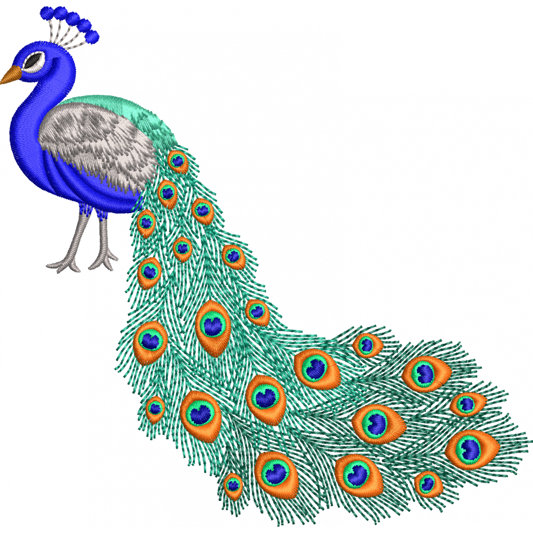 Peacock embroidery design