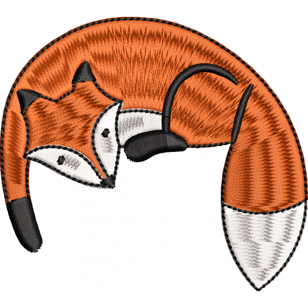 Fox embroidery design 1f