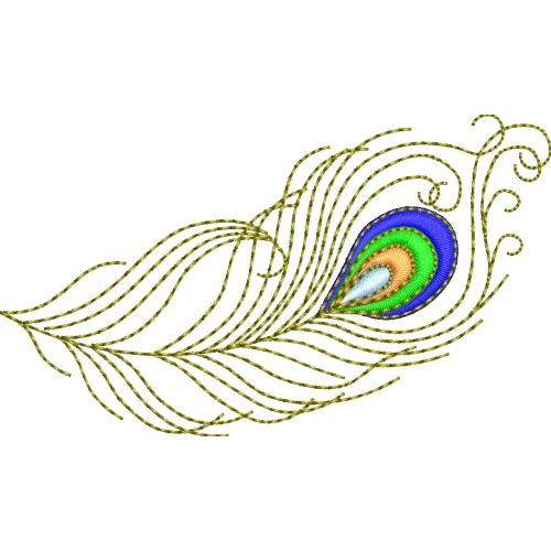 Peacock feather embroidery design