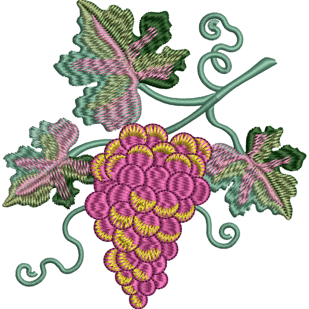 Grape cluster embroidery design 2f