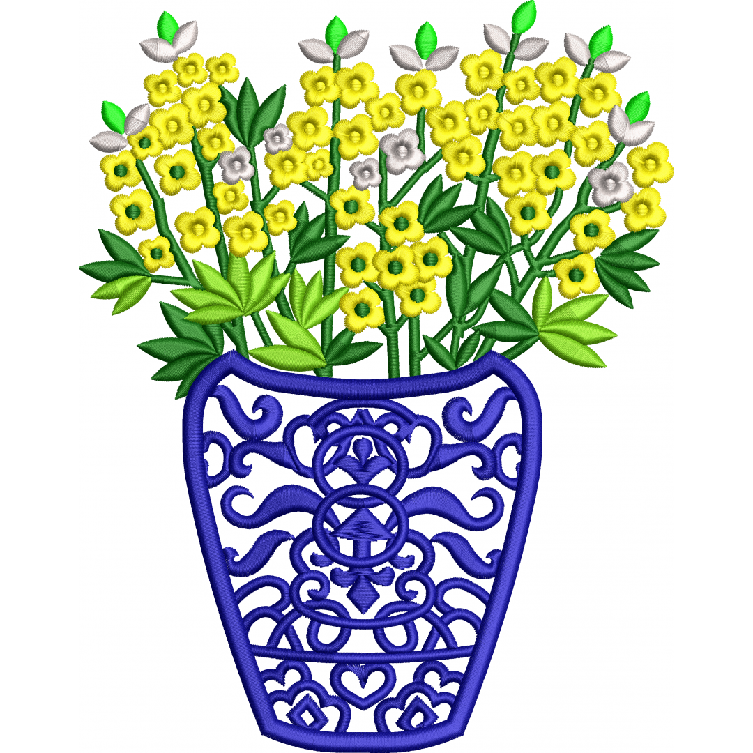 Vazo 3f  sarı çiçekli