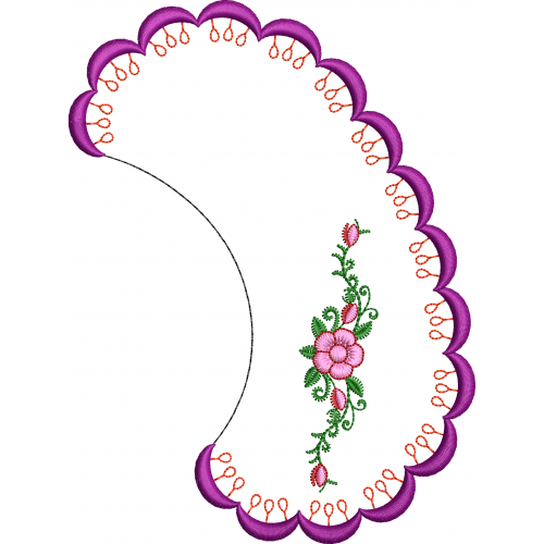 Floral collar embroidery design 12f