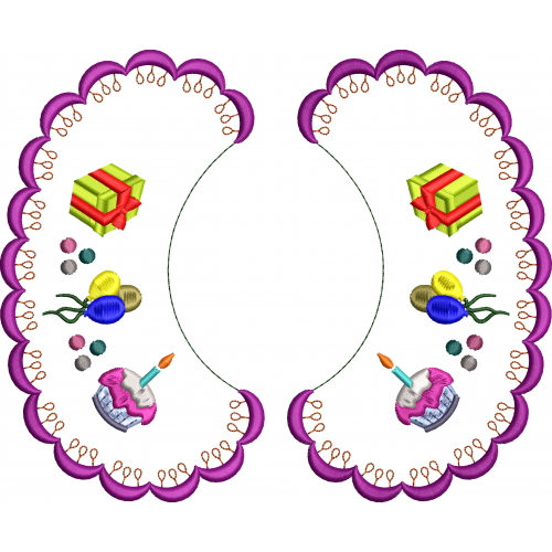 Patterned collar embroidery design 12f