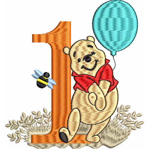 One year old embroidery design 8f