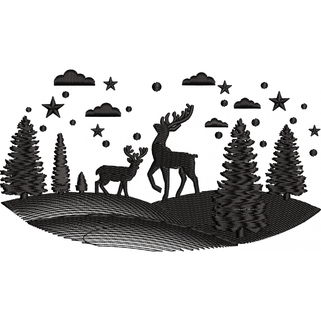 Christmas 7f forest deer