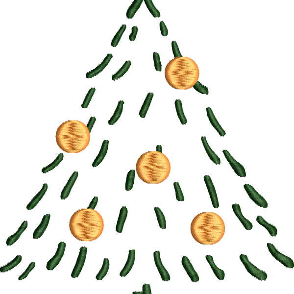 Christmas tree embroidery design 36f