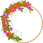 Rose flower wreath embroidery design