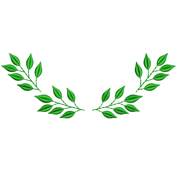 Leaf twig wreath embroidery design