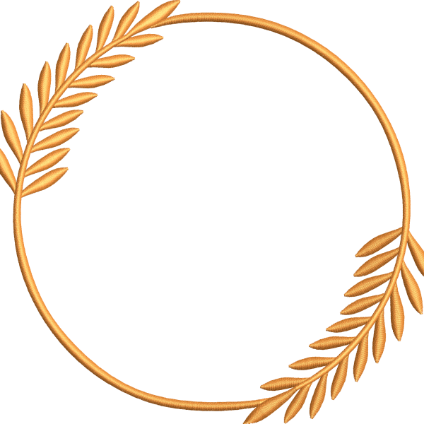 Leaf wreath embroidery design 222f