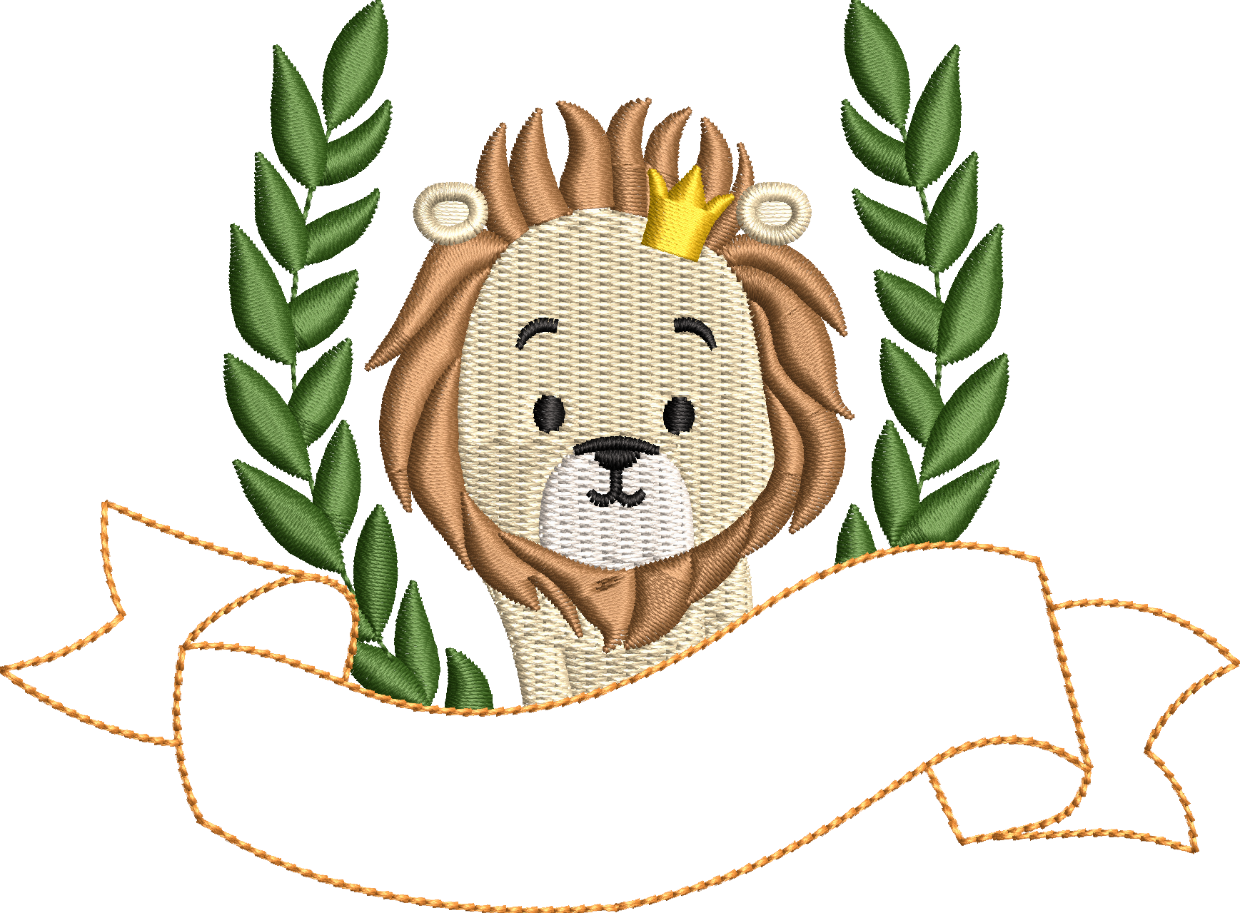 Lion wreath embroidery design 243f