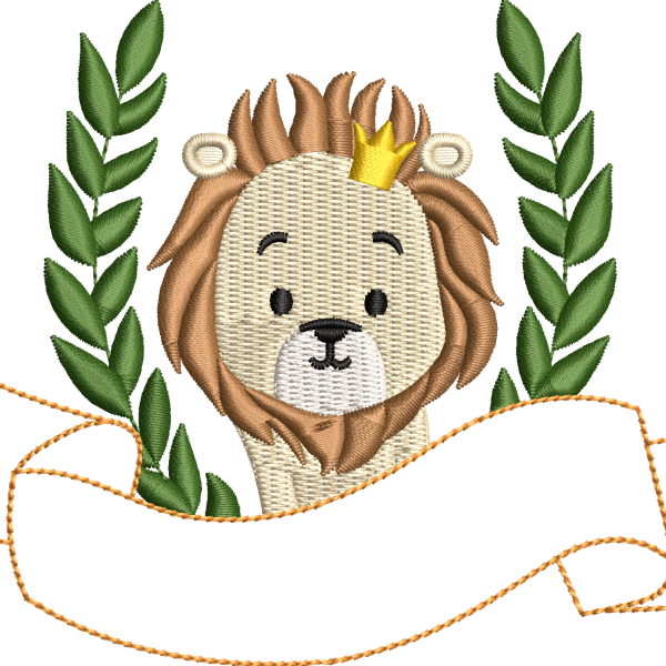 Lion wreath embroidery design 243f