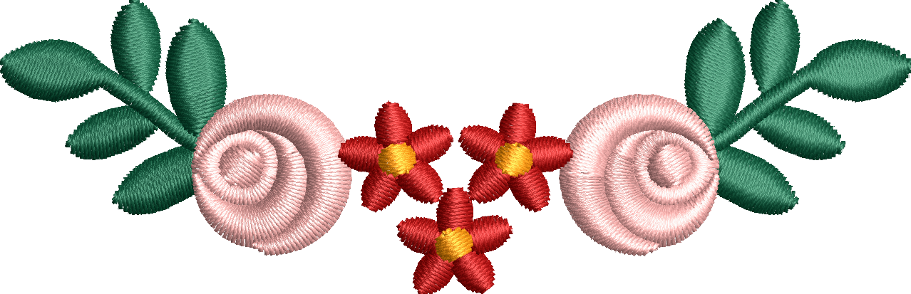 Half wreath flower embroidery design 244f