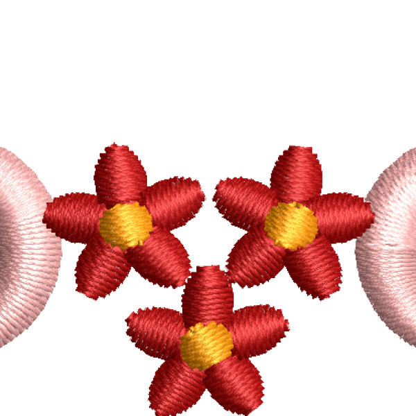 Half wreath flower embroidery design 244f