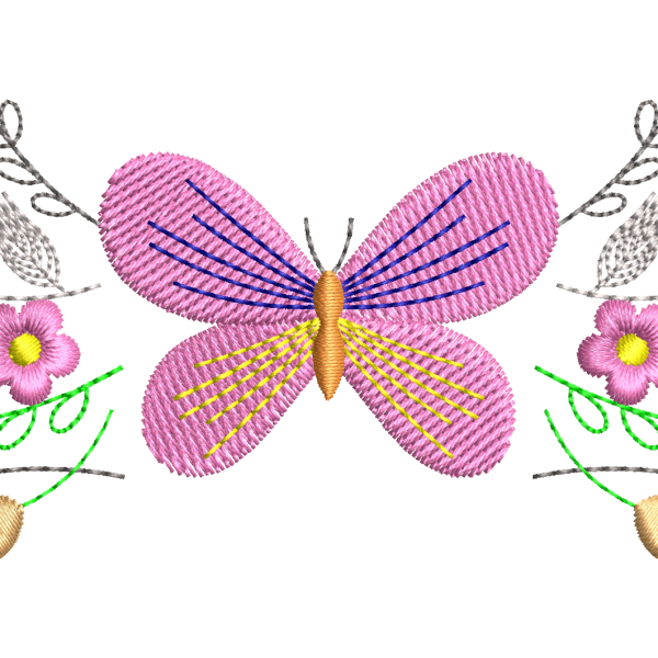 Butterfly wreath embroidery design 246f