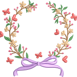 Butterfly wreath flower embroidery design 249f