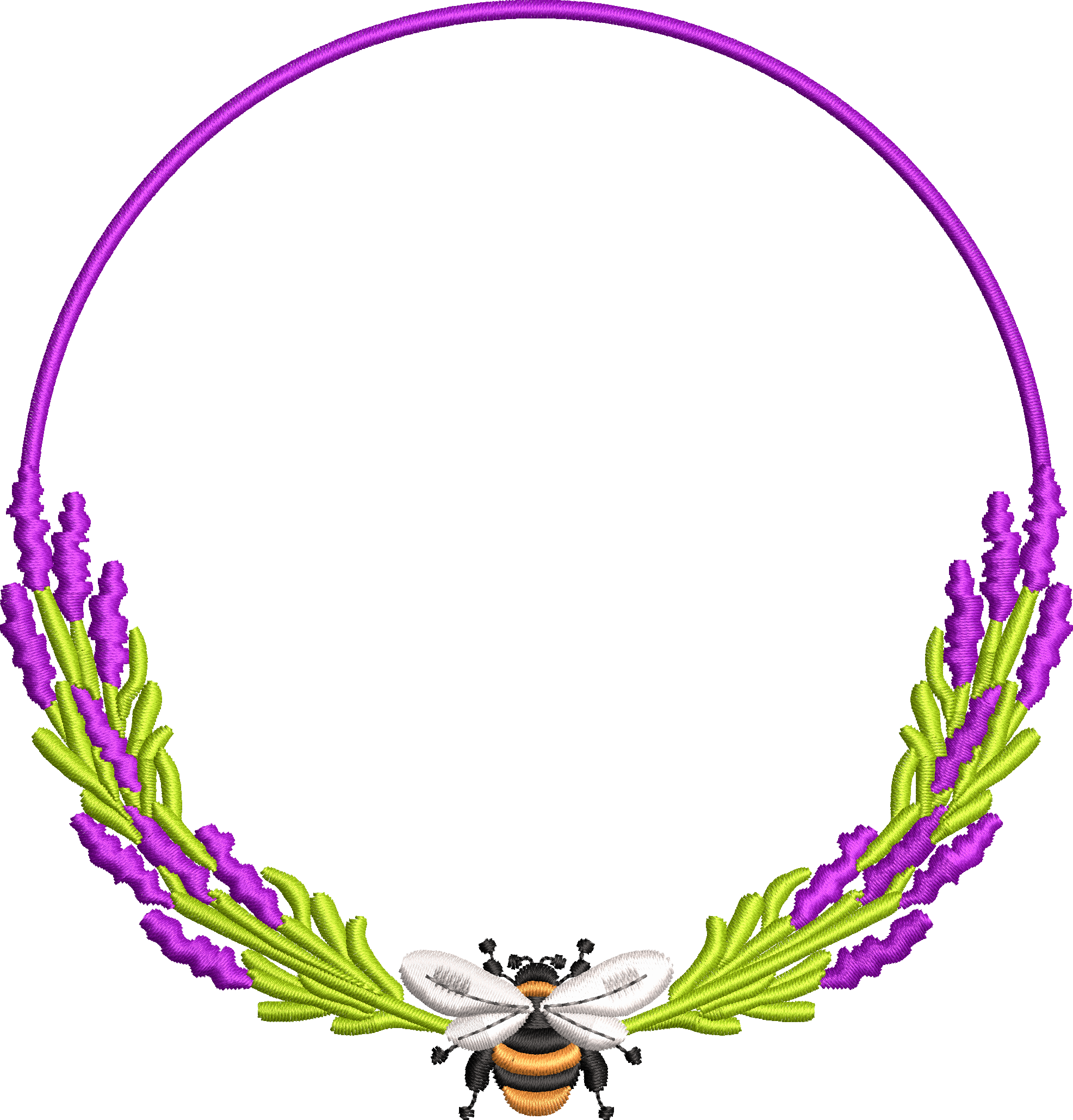 Bee wreath embroidery design 258f