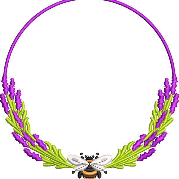 Bee wreath embroidery design 258f