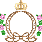 Wreath 50f with crown crescent spike bow