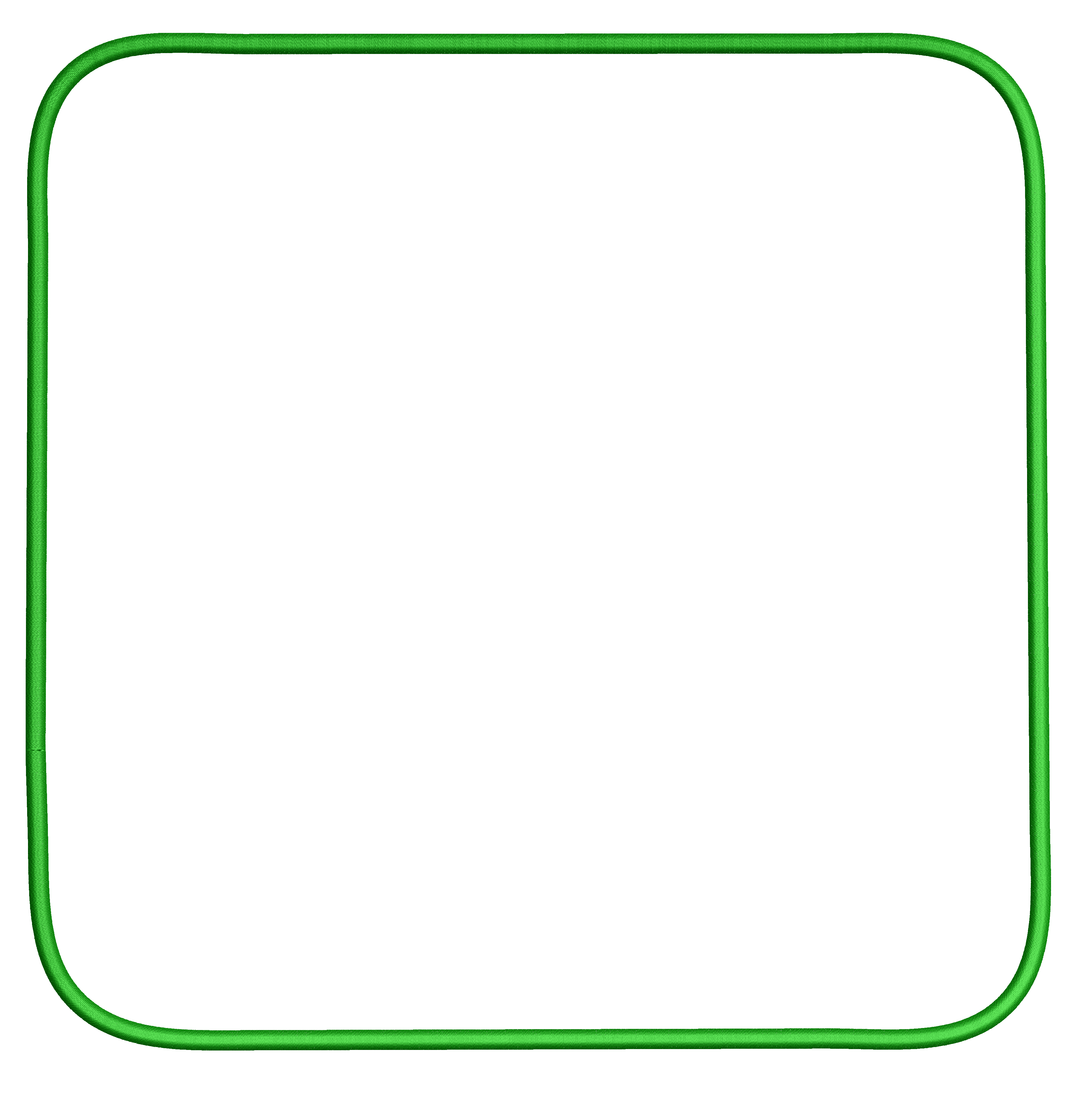 Square frame embroidery design with oval corners