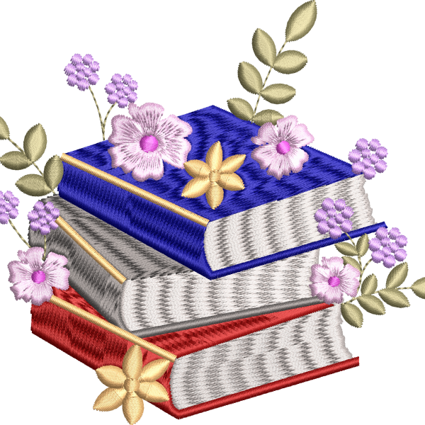Floral book embroidery pattern 194f