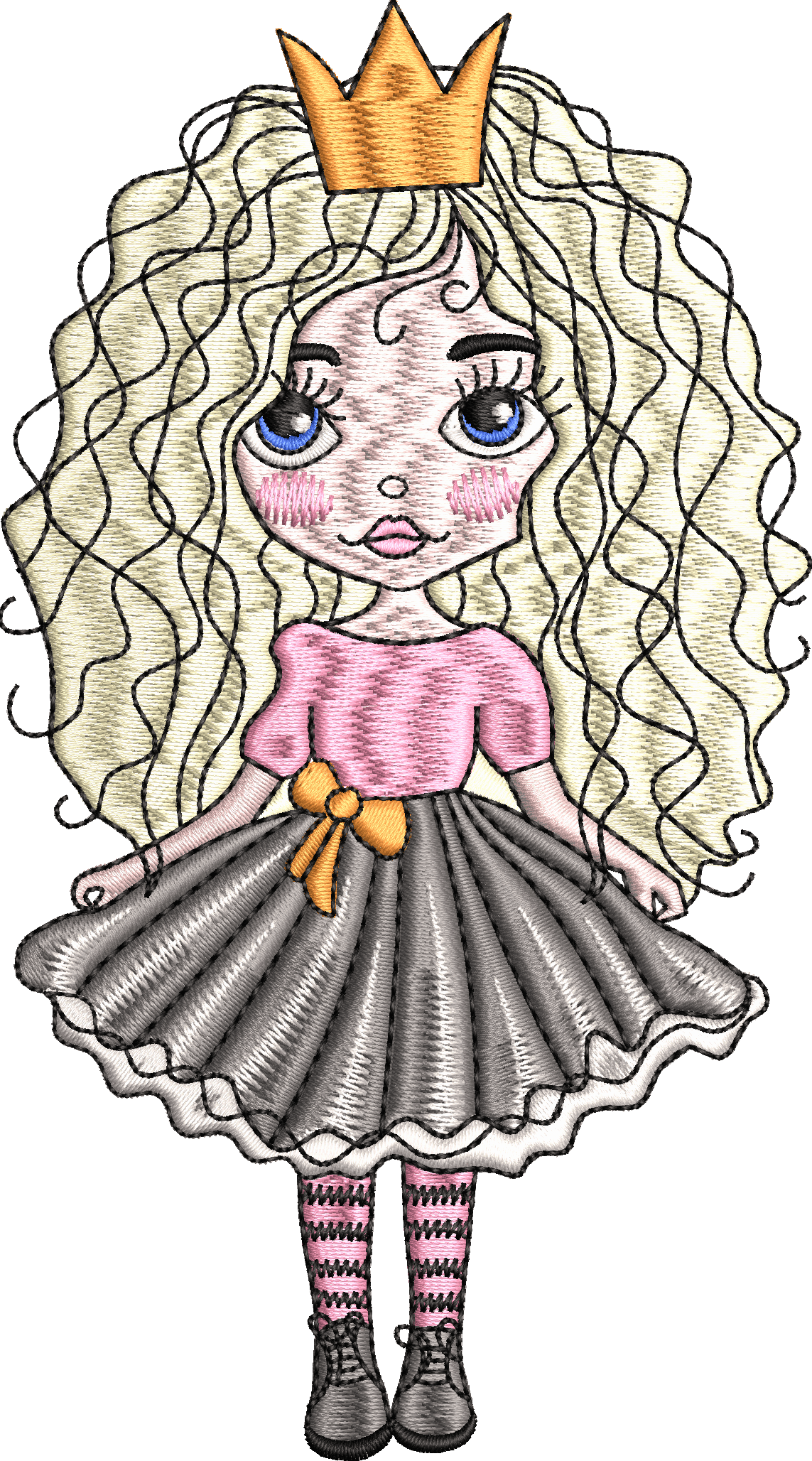 Girl child embroidery design