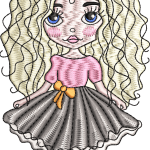 Girl child embroidery design