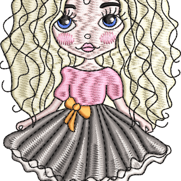 Girl child embroidery design