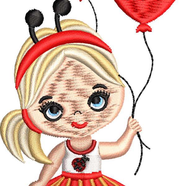 Boy girl with 3f balloons