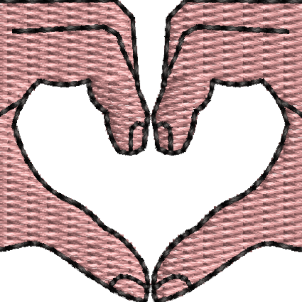 Hand-held heart embroidery design 11f