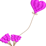 Heart 2f heart balloon flower