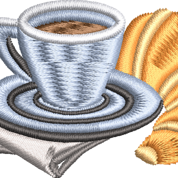 Cake 3f croissant and coffee