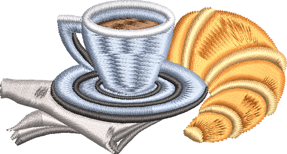 Cake 3f croissant and coffee