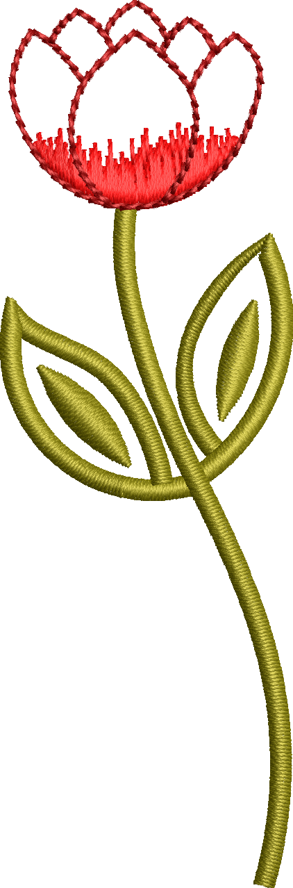 Tulip flower embroidery design