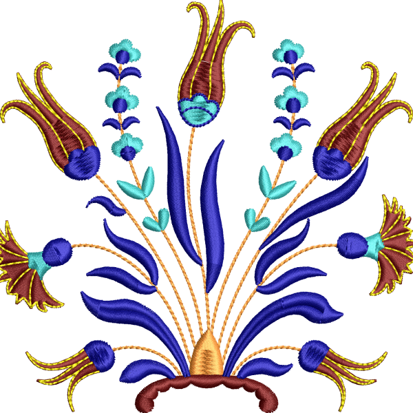 Tile tulip embroidery pattern