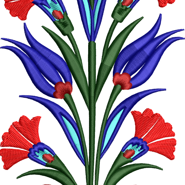 China tulip embroidery design on vase 15f