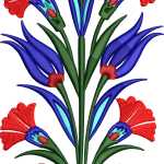 China tulip embroidery design on vase 15f