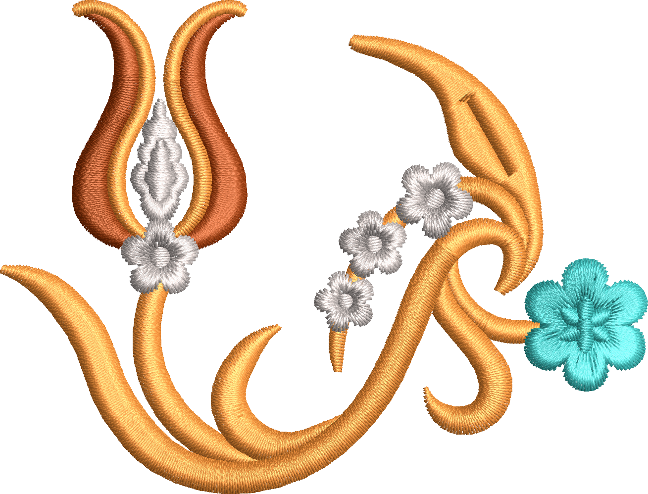 Tulip maraş embroidery design left side 58f