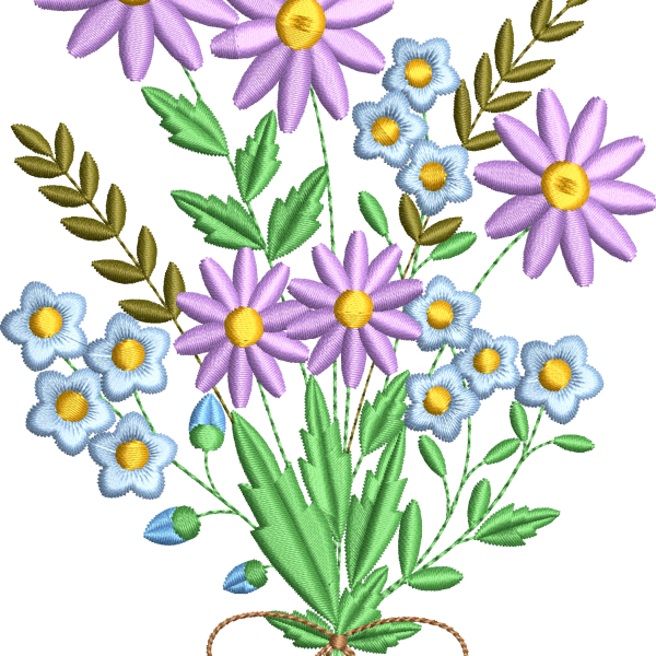 Daisy flower embroidery design 7f