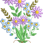 Daisy flower embroidery design 7f