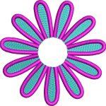 Checkered daisy embroidery design 9f applique