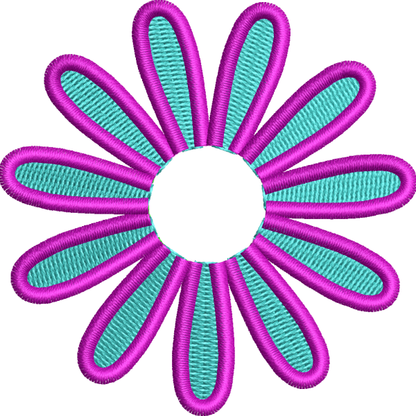Checkered daisy embroidery design 9f applique