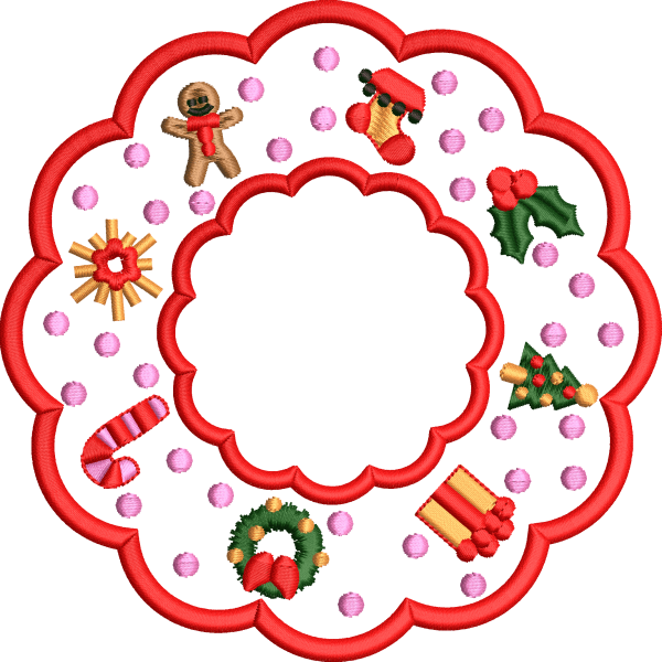 Christmas fancy napkin embroidery design