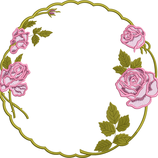 Embroidery design of napkin with rose flower